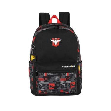 Imagem de Mochila Free Fire De Costas Escolar Meninos Juvenil Vermelho