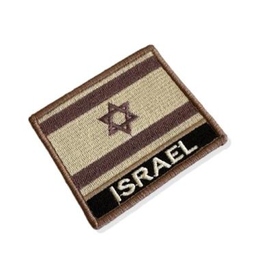 Imagem de BP0009N-004 Bandeira Israel Patch Bordado 7,5×6,3cm (B) Fecho de contato gancho)
