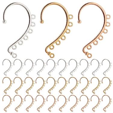 Imagem de Framendino Pacote Com 30 Brincos De Punho Orelha Diy, Ganchos Brinco, Clipes Sem Piercing Para Fabricação Joias (3 Cores)