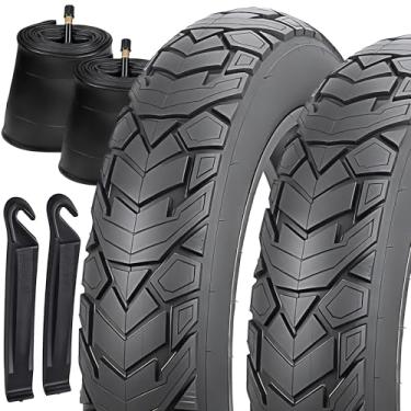 Imagem de Revere 20x4.0 Fat Tire Ebike Substituição – Pneu de bicicleta elétrica todo-o-terreno de alto desempenho, durável 50,8 cm x 10,2 cm E-Bike MTB pneu para off-road, trilha e cidade (2 pneus 2 tubos)