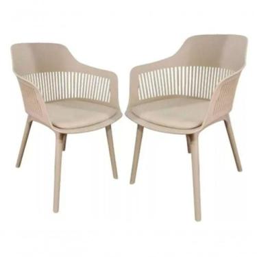 Imagem de Kit 2 Cadeiras De Jantar Estofada Marcela Montreal Nude - DECORESHOP