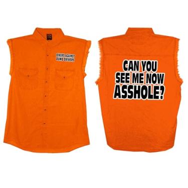 Imagem de Hot Leathers Camisa jeans masculina Can You See Me Now sem mangas