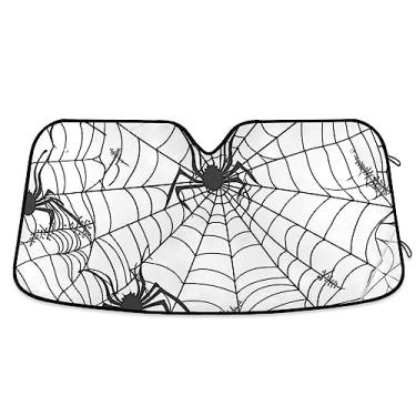 Imagem de Protetor solar de teia e morcego para para-brisas, persianas de janela de carro, acessórios de verão de carro