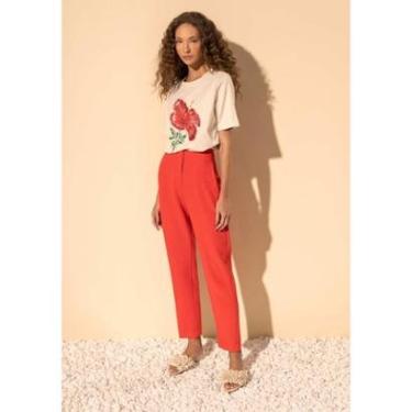 Imagem de Calça Slim De Cintura Alta Em Alfaiataria Com Pences-Feminino