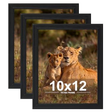 Imagem de TKYGU Conjunto de 3 porta-retratos de 25 x 30,5 cm, moldura de madeira preta para pendurar na parede, horizontal ou verticalmente, 25,5 x 30,5 cm, porta-retratos para galeria de parede, melhor