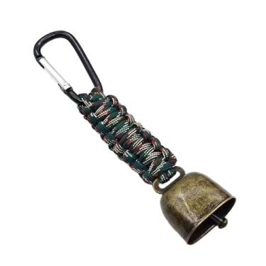 Imagem de Baoblaze Pingente de mochila com sino alto para afastar ursos, dispositivo de chaveiro com sino para cães, ideal para escalar, pescar e sobreviver em, Verde Escuro