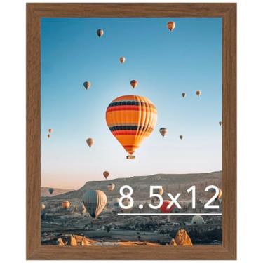 Imagem de JCJMY Moldura marrom de 21 x 30 cm, para pendurar na parede ou na mesa, horizontal ou verticalmente, porta-retrato de galeria de 21 x 30 cm com acrílico resistente a estilhaçamento, marrom