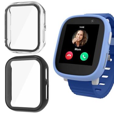 Imagem de Capa compatível com XPLORA X6 Play, capa de PC rígido Lamshaw com protetor de tela compatível com relógio XPLORA X6 Play (pacote com 2 - preto + transparente)