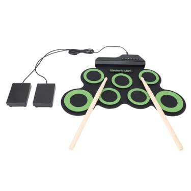Imagem de TOPINCN Conjunto de Bateria Eletrônica Com 10 Pads Roll Up Drums Practice Pad Com Pedais de Bateria Sticks Com Alto Falante Embutido para Fone de Ouvido Presente para Crianças Adultos