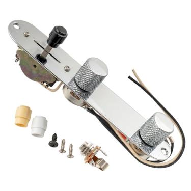 Imagem de Musiclily Pro Kit de Pré-cabeado Fiação DIY Circuito Elétrico para Guitarra estilo Import Tele com Chave Seletora 3 Posições 1A1B Potenciômetro, Cromado