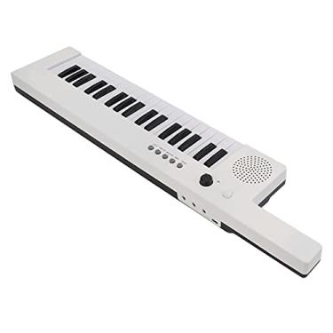 Imagem de Naroote Teclado de 37 Teclas Piano Mini Keytar Guitarra Portátil Instrumento Musical de órgão Eletrônico Com Polifonia de 32 Notas para Iniciantes e Estudantes (BF-3755 branco)