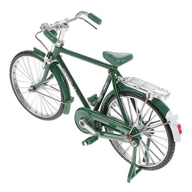 Imagem de Abaodam Escala vintage liga modelo de bicicleta verde asiático masculino simulação ornamento de bicicleta para decoração de mesa de casa e escultura de bicicleta decorativa compacta para sala de estar