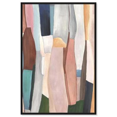 Imagem de Decoração de sala de estar com impressão em tela Glorious Lines II da Art Remedy, moldura preta, 50 x 76 cm