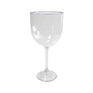 Imagem de Kit 15 Unidades Taça de Acrílico Gin Vinho Bebidas 400ml Cor Lisa Taça Plástico (Cristal)