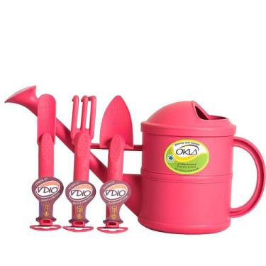 Imagem de Kit de Jardinagem com Regador 1,5L + 3 Ferramentas Completo, Prático e