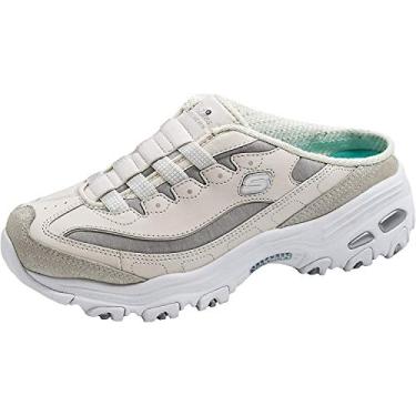 Imagem de Skechers Tênis esportivo feminino D'Lites Slip-On Mule, Branco/Vapor/Prata, 35