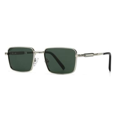 Imagem de Óculos de Sol UV400 - Rebites Metálicos Punk para Homens e Mulheres, Esportes ao Ar Livre, Corrida e Ciclismo, C2 Prata e Verde