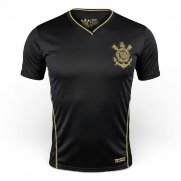 Imagem de Camisa Corinthians Infantil Logo Bordado Gold Oficial