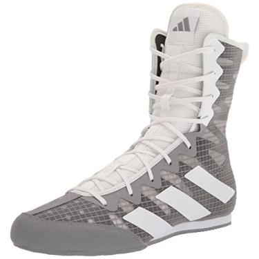 Imagem de adidas Tênis de boxe adulto unissex Hog 4, Cinza/branco/preto, 13 Women/12 Men