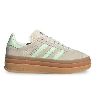 Imagem de adidas Gazelle Bold J Tênis infantil grande, Cinza e verde, 4 Big Kid