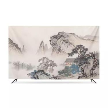 Imagem de Pintura a tinta, capa contra poeira, tela moderna, tela de TV, pano decorativo, interior, exterior, LED, LCD, fixada na parede, capa de TV à prova de poeira e protetor de tela solar-paisagem2||80