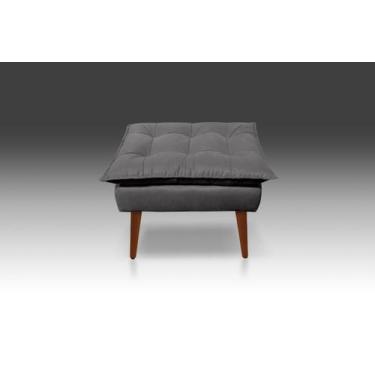 Imagem de Puf Opala Suede Cinza Escuro-Modena Decor - CASA DA POLTRONA