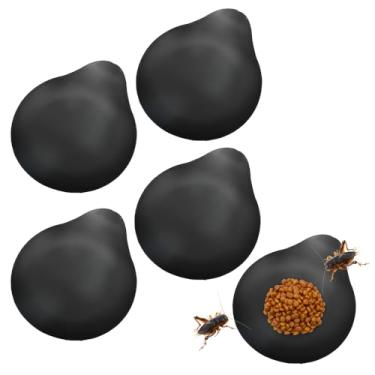 Imagem de Alimentador de isópode, 5 peças, prato de alimentação invertebrado para caracol de críquete, caranguejo dubia, barata, cereja, barata (preto)