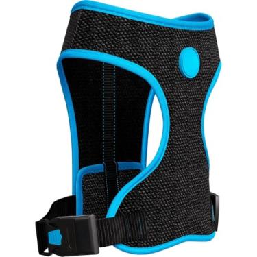 Imagem de Peitoral Mesh Ajustável para Cães com Guia + Coleira + QR Code | Conjunto Respirável e Seguro para Passeio Pet(neon azul,P)