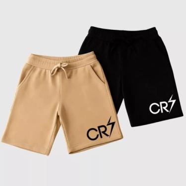 Imagem de Kit 2 Bermudas Moletinho Infantil Menino Cr7 NJR Short Juvenil do 2 ao