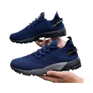 Imagem de Tênis Esportivos Masculinos Amarelos De Malha Leve Antiderrapante Conf