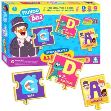 Imagem de Jogo Quebra Cabeças Alfabeto Mundo Bita Alfabita Educativo - Nig Brinq