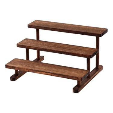 Imagem de Generic Suporte de madeira para exibição de figuras, expositor multifuncional para decoração, suporte para cupcakes, organizador de perfumes para, 3 Níveis