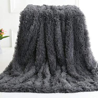 Imagem de Manta Longa de Pelo Super Macia Peluda Pelúcia Falsa Leve Quente Confortável Plush Fluffy Decorativa para Sofá Cama Cadeira