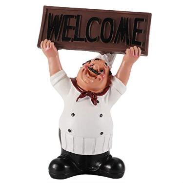 Imagem de CUOFYUNL Figuras de chef de resina ornamento estátua modelo artesanato decoração bar cafeteria (bs-005)