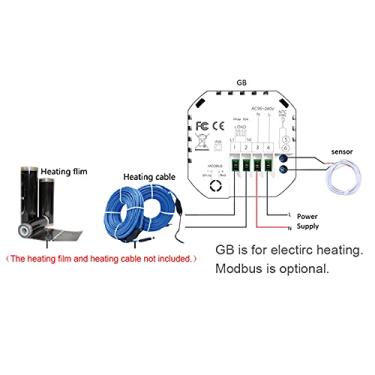 Imagem de CUOFYUNL 95-240V Wi-Fi Termostato Inteligente Termostato Programável 5 + 1 + 1 Seis Períodos Controle de APP de Voz Luz de Fundo LCD Controlador de Temperatura de Aquecimento (E em)