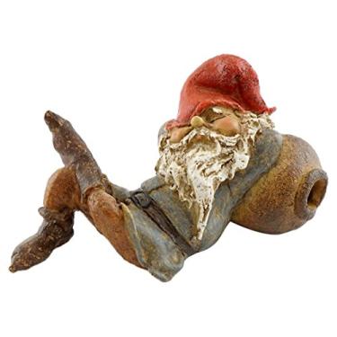 Imagem de Top Collection Estátua de cochilo com gnomo de jardim de fadas em miniatura e jardim de terrário