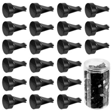 Imagem de Wuyaoyao 100 peças de clipes de ventilação de carro de metal, clipe de ventilação de carro de cabeça quadrada com cabeça de ranhura de plástico, reposição de clipe de perfume para aromatizador de ar