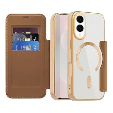 Imagem de Asuwish Capa de celular para Samsung Galaxy S25 Edge capa carteira magnética com protetor de tela de vidro temperado flip porta-cartão de crédito bloqueio RFID acessórios para celular S25Edge 25S S 25