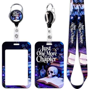 Imagem de Cordão para crachá de identificação de caveira legal para crachás de identificação para professores, livros, porta-crachás retrátil, carretel de esqueleto, cordão de identificação para chaves, para