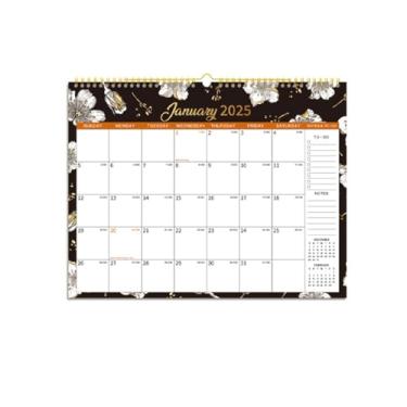 Imagem de Generic Calendário de parede 2025, calendário suspenso de 12 meses com blocos de escrita grandes, adequado para agenda, diário, diário, agenda, agenda, organizador, design floral, tamanho 37 x 28,7 cm