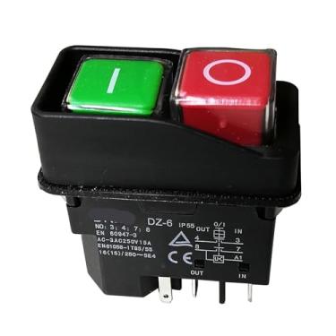 Imagem de Interruptores de botão eletromagnéticos à prova d'água para máquina de moagem 15A DZ-6H 5 pinos IP55