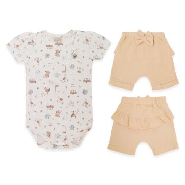Imagem de Conjunto Bebê Menina Body/Shorts Fazenda Bichinhos Mini & Co-Feminino