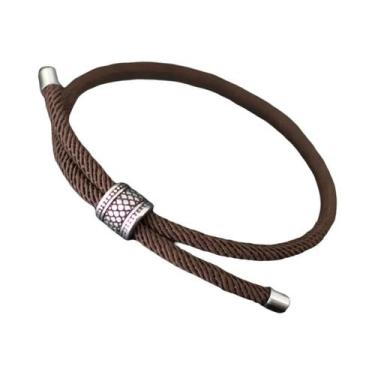 Imagem de Pulseira Vintage Viking Masculina Ajustável Com Corrente De Corda De N