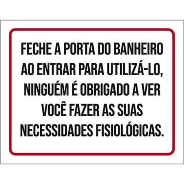 Imagem de Kit 3 Placas Fecha A Porta Do Banheiro Ao Entrar