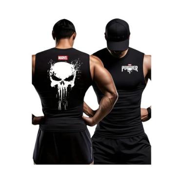 Imagem de Colete Sem Mangas Marvel Punisher Para Homens, 100% Algodão, Gráficos 