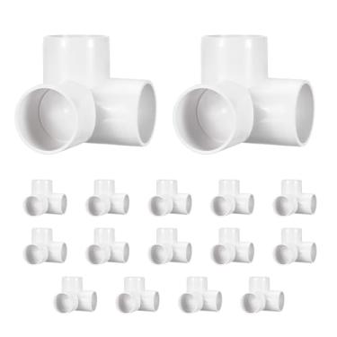 Imagem de DTGN 16 peças de encaixe de PVC de cotovelo de 3 vias, encaixe de tubo de PVC de grau de mobiliário de 3 vias, conector de cotovelo de canto DIY para móveis de construção, conexão de estrutura de