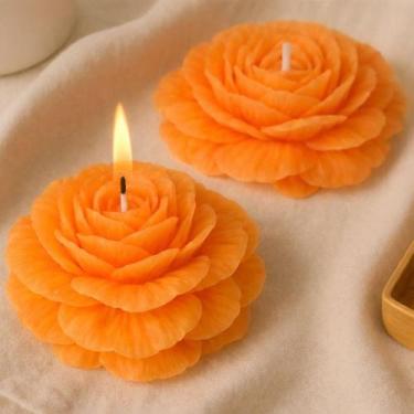 Imagem de Velas Rosa Kit 5 Flor decoração festa lembrancinha casamento eventos 1