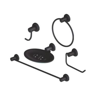 Imagem de Kit Acessório Porta Toalha + Saboneteira + Cabide + Porta Papel - Civi