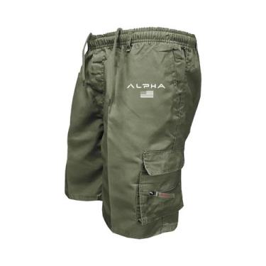 Imagem de Bermudas Cargo Masculinas plus Size Casuais Para Corrida Com Bolsos Gr