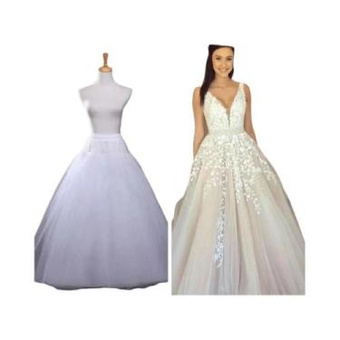 Imagem de Saia De Tule Larga E Volumosa Com 4/6/8 Camadas Para Vestido De Noiva 